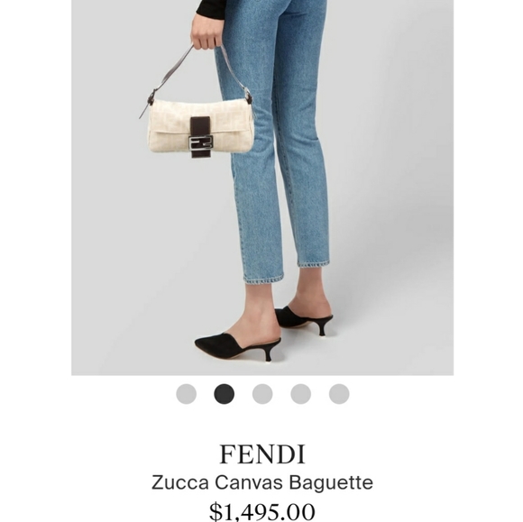 🍦SOLD FENDI ZUCCA BAGUETTE IN BEIGE🍦 - Picture 11 of 13